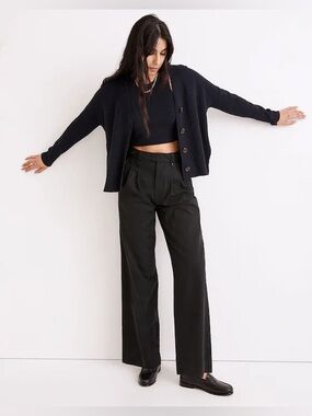 Madewell Harlow Wide-Leg Pants in True Black